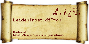 Leidenfrost Áron névjegykártya